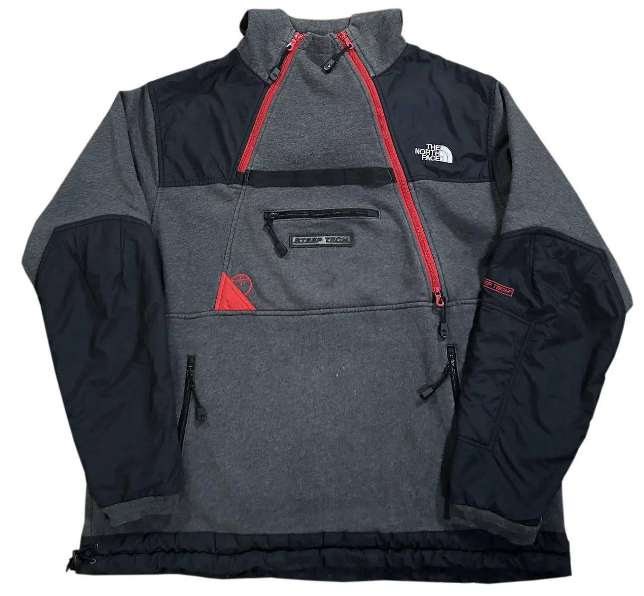 Vintage The North Face Steep Tech Grey / Red Pullover (Size